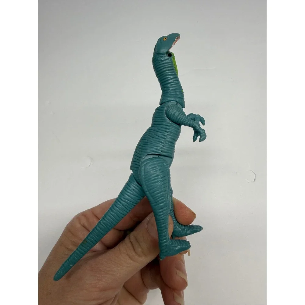 Vintage Coelophysis Dinosaur Action Figure Teal Green Prehistoric Toy